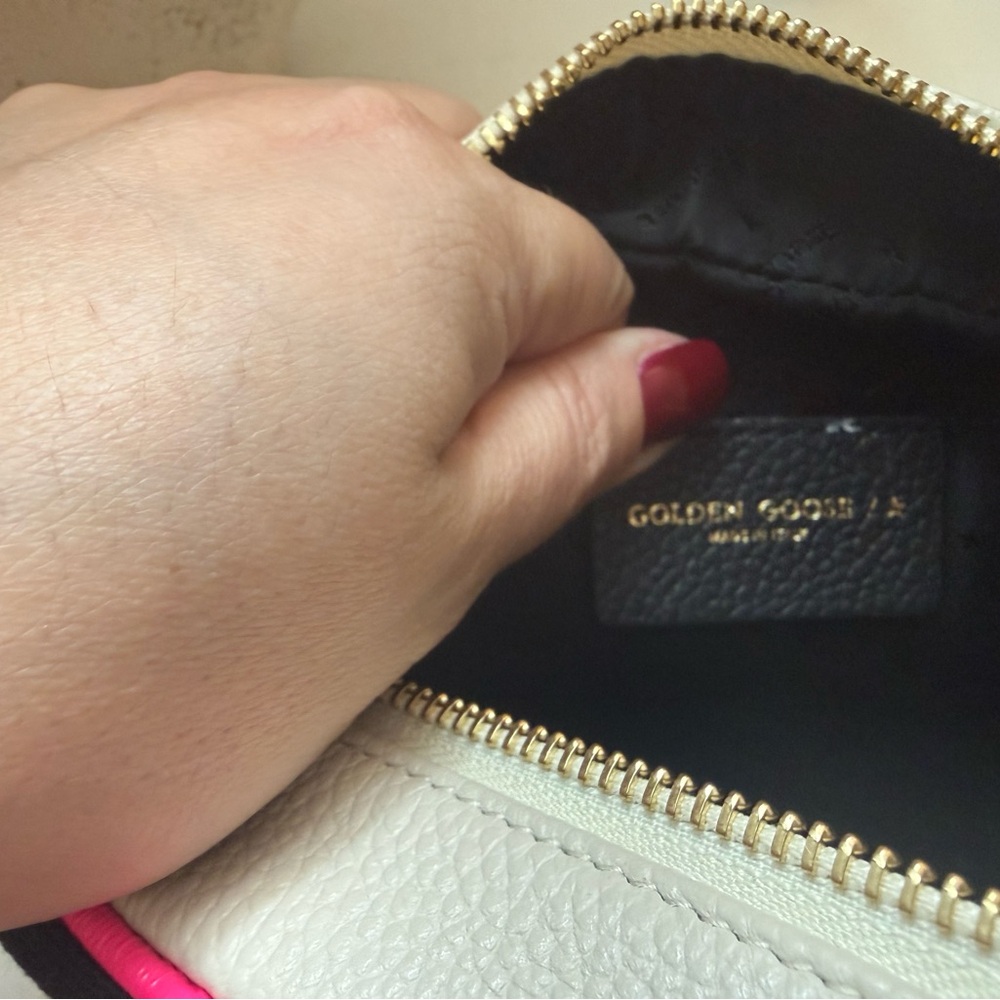 Golden Goose Black and Pink Cosmetic Bag with Glitter Star - Picture 5 of 11